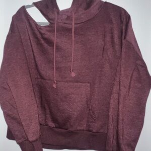 Cozy Maroon Hoodie with Cutout Detail